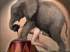 Circus elephant raping young whore